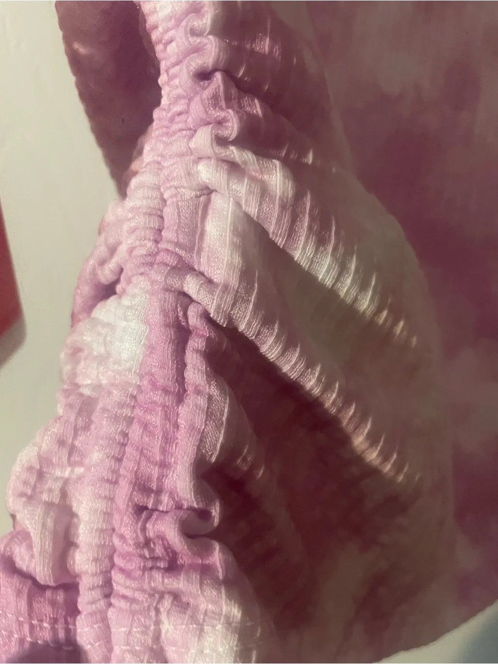 Justice Girls M 10 Pink Tie Dye Ribbed Cinch Side Square Neck Top NWT